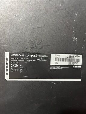 Untested Microsoft Xbox One Console Label - Black and White